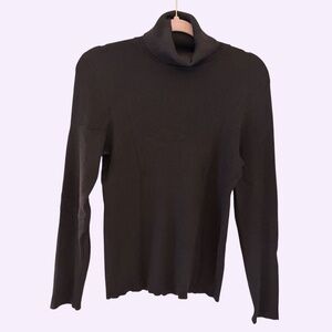Chico’s Ribbed Mock Turtleneck Sweater Brown Size 1 (M/L)